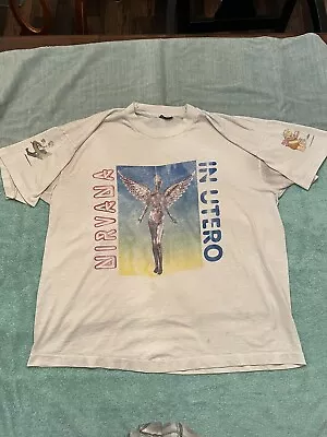 Buy Vintage Nirvana In Utero Tee Shirt - Size XL 1993 WORLD TOUR • 777.99£