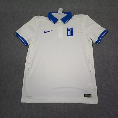 Buy Greece Jersey Mens MEDIUM White Nike Football TShirt 2014 Player Issue Size M • 110.06£