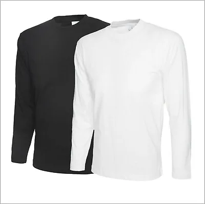 Buy UNEEK Mens Long Sleeve T-Shirt Blank Casual Cotton T Shirt Plain Work Unisex Tee • 8.07£