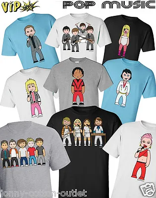 Buy VIPwees Mens T-Shirt Quality Cotton Pop Music Inspired Caricatures Choose Design • 13.99£
