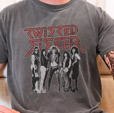 Buy Twisted Sister Heavy Metal Band T-Shirt On Vintage Black Comfort Colors 1717 Tee • 16.76£