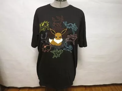 Buy We Love Fine Pokemon T Shirt Eevee Evolution XL Black Preowned • 13.07£