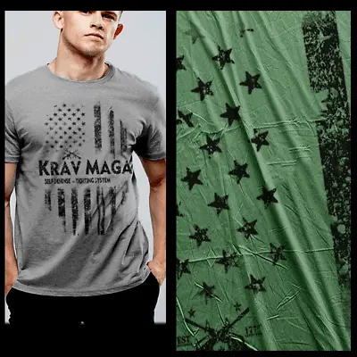 Buy Krav Maga T-shirt Special Forces Military Martial Arts Combat Defense U.S. Flag • 18.63£