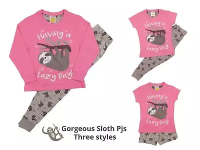 Buy Girls Pyjamas Cute Sloth Loungewear Short And Long  3 Years To 8 Years • 10£