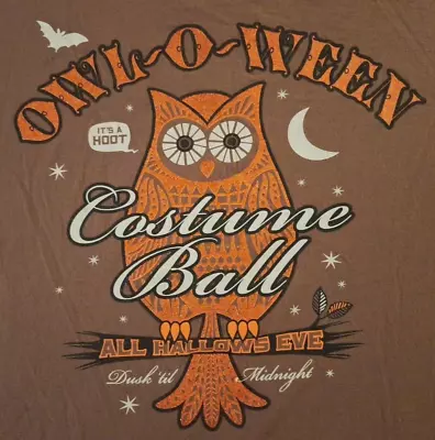 Buy OWL-O-WEE Costume Ball All Hallows Eve T-shirt - Brown Orange Glitter XL Ladies • 12.11£