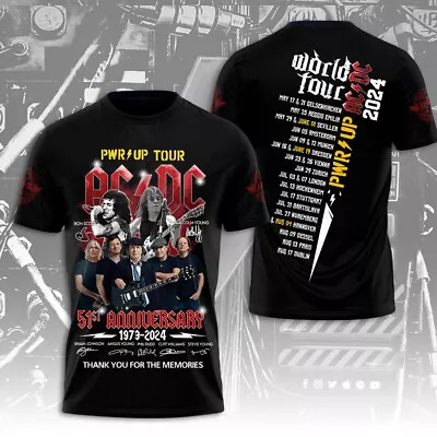 Buy ACDC Band Pwr Up Tour 51st Anniversary 1973-2024 T-shirt Hoodie For Men Women • 45£