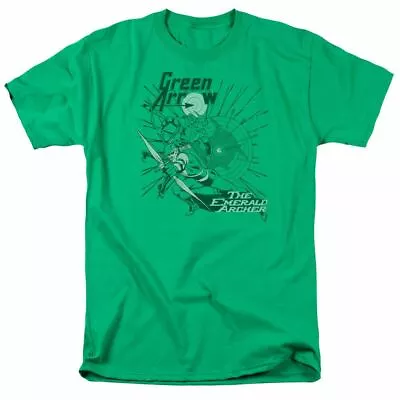 Buy Green Arrow The Emerald Archer T Shirt Mens Licensed DC Comic Tee Kelly Green • 16.33£