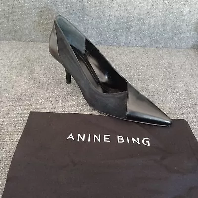 Buy Anine Bing Devon Pumps Shoe Size 39 US 9 Women Color High Shine And Matte Black • 88.53£