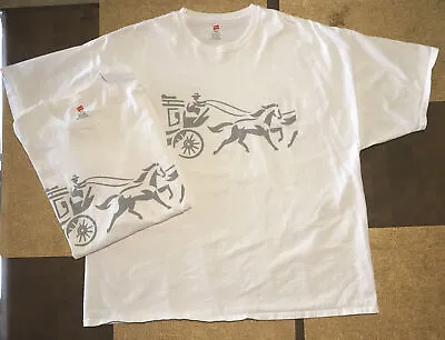 Buy 2 Vintage Wells Fargo Stagecoach Horse Graphic Tee Shirts White Short Sleeve 4XL • 13.87£