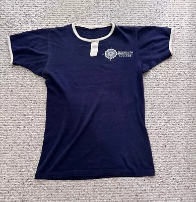 Buy VTG Champion Slim Fit Navy Ringer T Shirt Size Mens Small 60’s College Shirt EUC • 42£