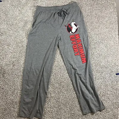 Buy Dead Pool Mens Pajamas Pants Gray Black & Red Size Xl Excellent Condition • 13.35£