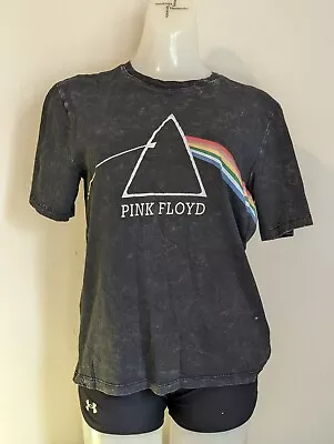 Buy Pink Floyd The Dark Side Of The Moon T-Shirt Black Acid Wash Boys XL Ladies S • 3.89£