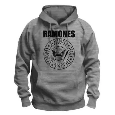 Buy Ramones Men's Presidential Seal Long Sleeve Hoodie, Grey, XX-Large • 29.32£