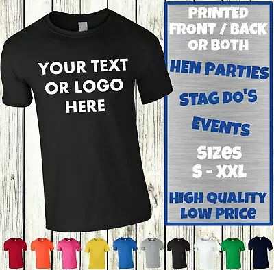 Buy Custom Personalised T-SHIRTS Men's Women's Printed Design Name Text Hen Stag Do • 12.99£
