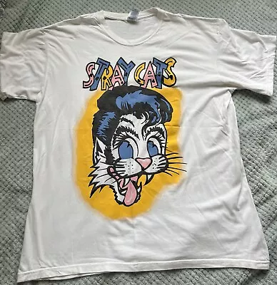 Buy Vintage Stray Cats 80's Rockabilly Band T-shirt XL 44  Chest • 15£