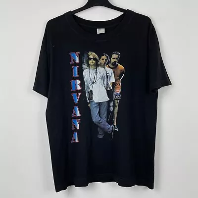 Buy Vintage 90s Nirvana Kurt Cobain Nevermind In Utero Rare Band T-Shirt L • 60£