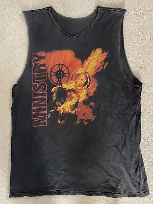 Buy Ministry - XL - Well Worn - 1996 Vintage Sphinctour  T-Shirt - Sleeves/Neck Cut • 100£