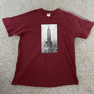 Buy Supreme X Mike Kelley Empire State Burgundy L FW18 Sonic Youth Fucking Awesome • 45£