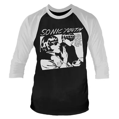 Buy SONIC YOUTH - GOO (BLACK/WHITE) BLACK 3/4 Sleeve Baseball Tee Small • 12.41£