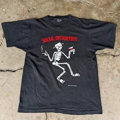 Buy Social Distortion Vintage 90 Single Stitch Punk Alternative Band T-shirt Large • 116.70£