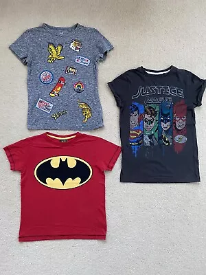 Buy Lot Of 3 NEXT Boys T-shirts Age 7 Years Batman Justice League Superman • 8.99£