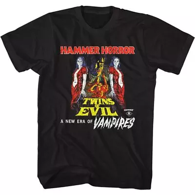 Buy Hammer Horror - Twins Of Evil Poster - Short Sleeve - Adult - T-Shirt • 23.29£