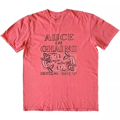 Buy Alice In Chains 'Totem Fish' Pink T Shirt - NEW • 15.49£