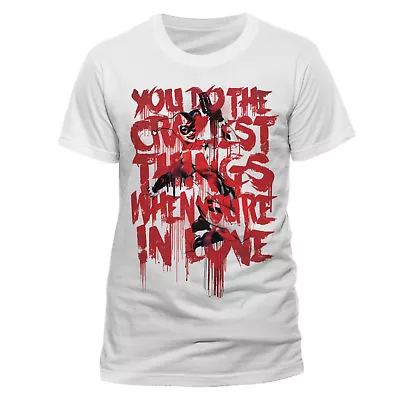 Buy Harley Quinn 'you Do The Craziest Things When Youre In Love' White T-shirt (new) • 12.99£