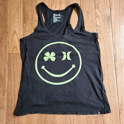 Buy Hurley Luck Adult Large Smiley Face Black Racerback Tank Top Cotton Preowned • 7.46£