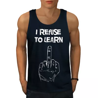 Buy Wellcoda Refuse To Learn Funny Middle Mens Tank Top • 17.99£