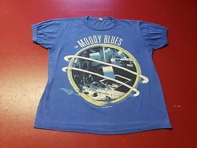 Buy Vintage The Moody Blues T-Shirt Blu M 1986 Mapleland Tag Made In Canada • 93.36£