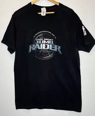 Buy Vintage Lara Croft Tomb Raider Movie Promo T Shirt Paramount Black 2000s Sz M/L • 32.68£