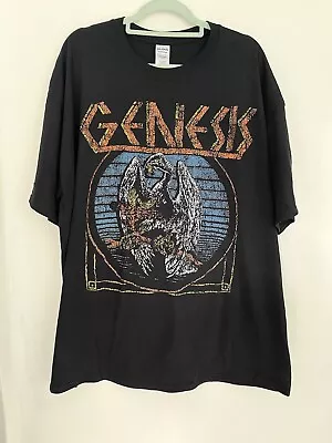 Buy Genesis Distressed Eagle Black T-Shirt XXL Rock Band Tour Pop Phil Collins • 23.24£