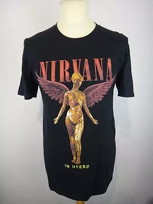 Buy Nirvana T Shirt Mens Medium Black In Utero Graphic Grunge Emo Gildan Soft Style • 18.89£