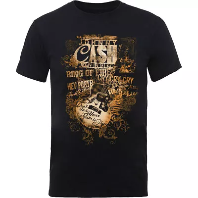 Buy Johnny Cash Guitar Song Titles Official Tee T-Shirt Mens Unisex • 14.99£