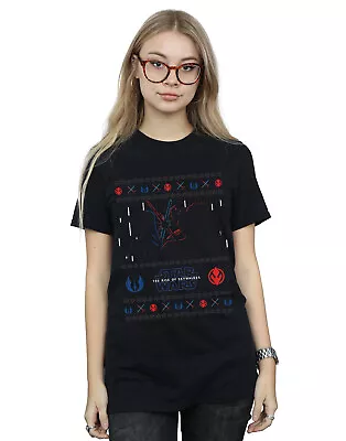 Buy Star Wars Women's The Rise Of Skywalker Christmas Combat Boyfriend Fit T-Shirt • 13.99£
