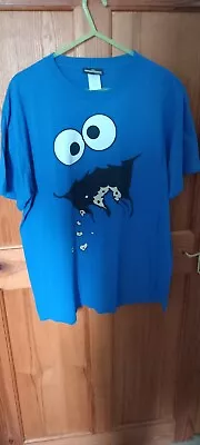 Buy Cookie Monster T Shirt - Blue Large, Pre Owned, Excellent Condition   • 8£