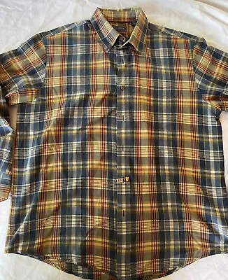 Buy Vintage Mens The Arrow Company Blue Plaid L/S  Cotton Blend Shirt Sz L Awesome 1 • 18.67£