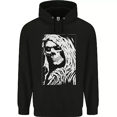 Buy The Grim Reaper Death Skull Biker Heavy Metal Mens 80% Cotton Hoodie • 19.99£