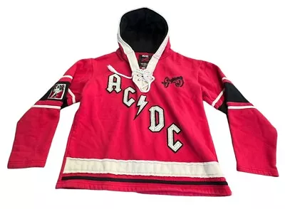 Buy AC/DC Retro Red Cannon Hockey Hoodie, White, Black, & Red - Unisex Adult Small • 57.87£