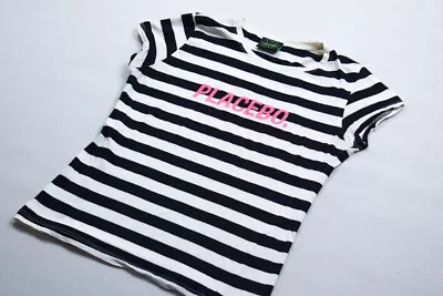Buy Placebo T-Shirt Musik Konzert Rock Band Stripes Streifen Pink Spellout Damen L • 21.28£