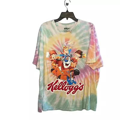 Buy Kellogg's Rice Krispies Tony Tiger Toucan Unisex Tie Dyed Graphic Tee Size 2XL • 17.72£