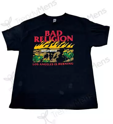 Buy Bad Religion T-Shirt Burning Black Print Official Merchandise New Unisex Tee • 24.99£