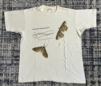 Buy Vintage 1994 Nine Inch Nails The Downward Spiral Moth T Shirt XL NIN Metal Tool • 272.30£