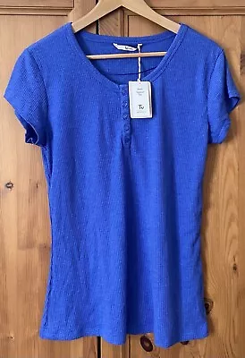 Buy Tu Blue Pyjama T-Shirt / Short Sleeve Round Neck Summer PJ Top BNWT Size 16 • 3.99£