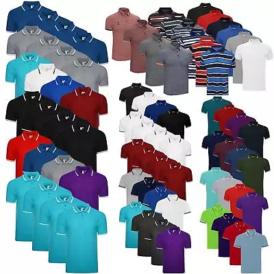 Buy 4 / 6 Pack Mens Polo Shirt Multipack Set Holiday Gift Plain Top Tipping T-Shirt • 19.99£
