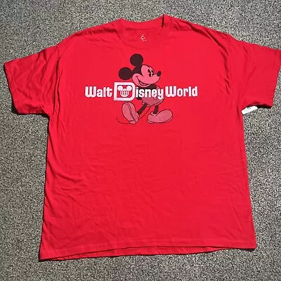 Buy Disney T Shirt Size 2XL Unisex - Red Short Sleeve Mickey Mouse Disneyland New • 12.95£