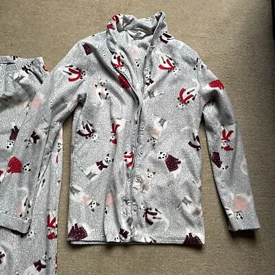 Buy Marks And Spencer M&S Soft Fleece Cute Cat Pyjama  PJ Set • 14.99£