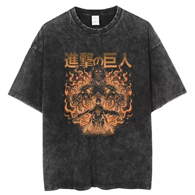 Buy Attack On Titan AOT Vintage T-shirts Anime Unisex Men Women Cosplay Tees Summer • 26.56£