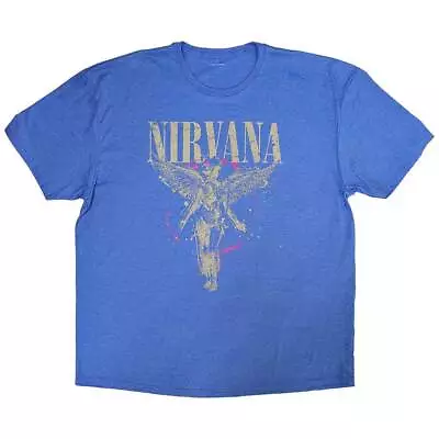 Buy Nirvana T Shirt In Utero Band Logo New Official Unisex Light Blue • 17.95£